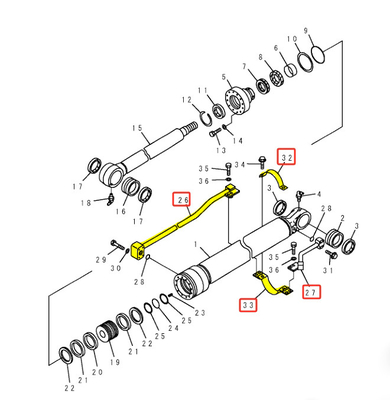KOMATSU PC120 PC130 Druckölrohr für Bagger für Hydraulikzylinder und Eisenrohr