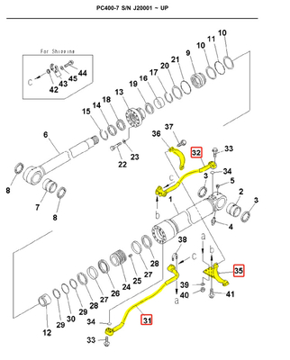 PC400 Bagger Rohrleitungen Ölzylinder Stahlrohr 208-62-71560 208-62-71570 208-62-71580