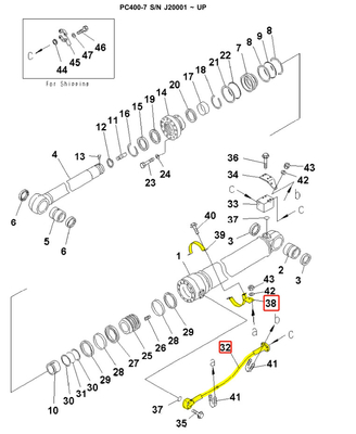 PC400 Bagger Rohrleitungen Ölzylinder Stahlrohr 208-62-71560 208-62-71570 208-62-71580