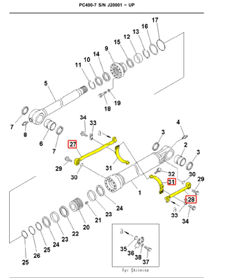 PC400 Bagger Rohrleitungen Ölzylinder Stahlrohr 208-62-71560 208-62-71570 208-62-71580