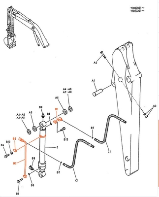 KOBELCO 200 Bagger Hydraulikölzylinder Stahlrohr Rohrrohr Rohrzylinder Rohrleitung