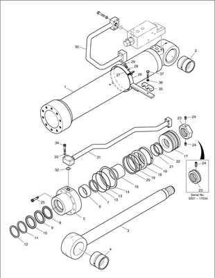 DOOSAN DX225LCA Bagger Hydraulisches Eisenölrohr für die Herstellungsanlage
