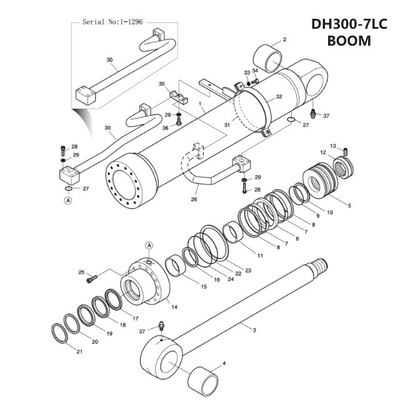 Doosan DH300 Bagger-Rohrspange Hydraulische Zylinder-Rohrspange Hartrohrbefestigung