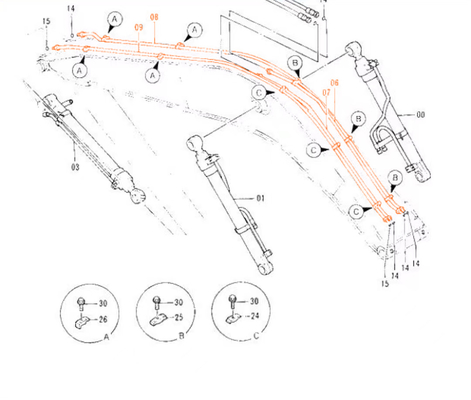 Ersatzteile für Bagger Top ZAX120 Zylinder Ölrohr für Hitachi Tube