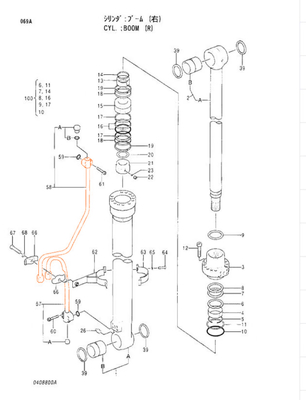 Ersatzteile für Bagger Top ZAX120 Zylinder Ölrohr für Hitachi Tube