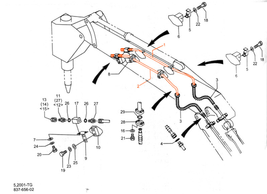 HD820 Bagger Hydraulikölzylinder Stahlrohr Rohrrohr Rohrzylinder Rohrleitung zur Reparatur