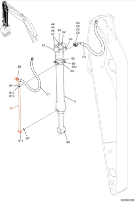 SK210-8 Bagger Hydraulikölzylinder Stahlrohr Rohrrohr Rohrzylinder Rohrleitung