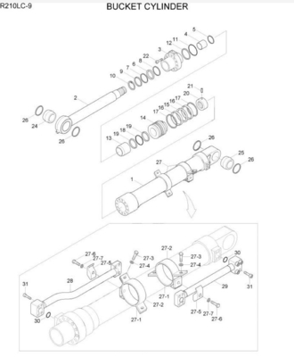 Ausbaugewerbe Hydraulische Eimerrohr Rückführung Rohr Eisenrohr Für Hyundai R210 R215