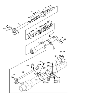 Stahlbagger Hydraulikzylinderrohr 31Y1-15535 31Y1-15695 für HYUNDAI R305