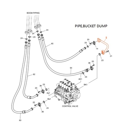 DX190 DX200 Hydraulische Zylinderbefestigungsrohr für Bagger und Festrohrbefestigung