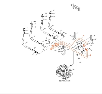 DX190 DX200 Hydraulische Zylinderbefestigungsrohr für Bagger und Festrohrbefestigung