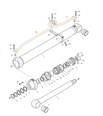Hydraulisches DX200A-Gasrohrsystem für Bagger für Maschinenreparaturwerkstätten