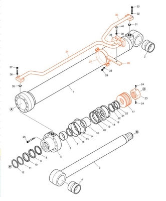 Neu entworfene DX200A Hydrauliksystem-Distributor Boom-Rohr für Bagger Eisenrohr