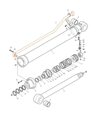 Neu entworfene DX200A Hydrauliksystem-Distributor Boom-Rohr für Bagger Eisenrohr