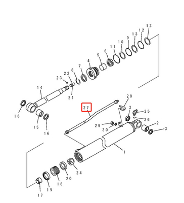 Öleinlassrohr für Baustoffwerkstätten PC60 Hydrauliksystem Verteiler Eimerrohr