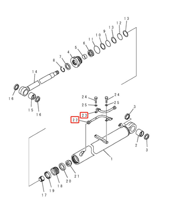 Öleinlassrohr für Baustoffwerkstätten PC60 Hydrauliksystem Verteiler Eimerrohr