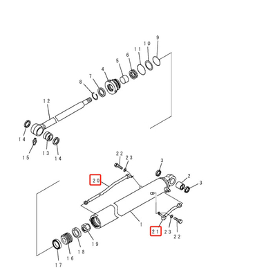 Öleinlassrohr für Baustoffwerkstätten PC60 Hydrauliksystem Verteiler Eimerrohr