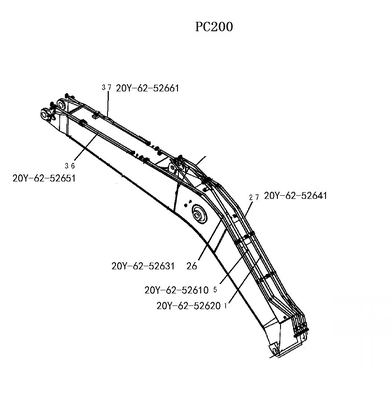 PC200-8MO Hydraulisches System Verteiler Eimerrohr und Rückleitung für Bagger Eisenrohr
