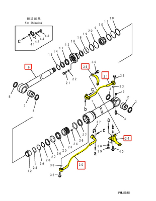PC360 PC300 Hydraulisches System Verteiler Rohr und Rückleitung für Bagger-Eisenrohr