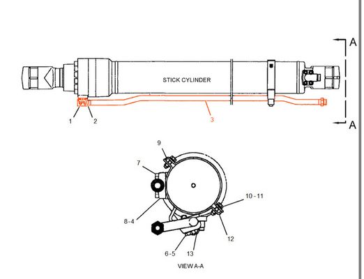 222-0219 Ersatzteile für Bagger Hydraulische Zylinderarmrohr für Katze 320C