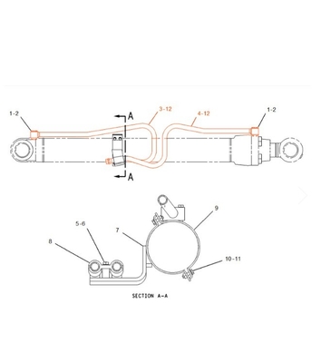 Stahlrohr Caterpillar 336D Hydraulikzylinderrohr 204-8358 204-8359 für Boomrohr