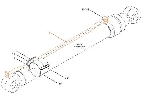 Anwendbar auf die Kategorie 349 Bagger-Ersatzteile 134-6844 Hydraulikzylinderrohr für Stahlrohr