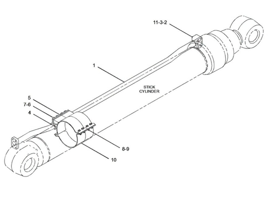 CAT349 Hydraulische Zylinderleitung mit Baggerband-Kit und Zylinderklemme