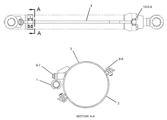 CAT349 Hydraulische Zylinderleitung mit Baggerband-Kit und Zylinderklemme