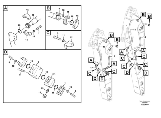 VOLVO EC480 EC460 Bagger Hydraulischer Zylinder Rohr Stahlrohr für Eimer