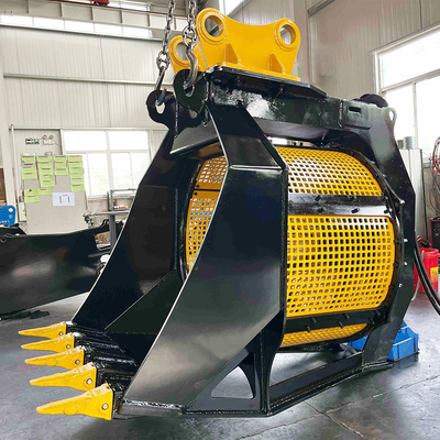 0.46 - 1,2 M3 Kapazität Bagger Sieb Eimer Hydraulischer Drehbildschirm Eimer